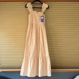 Gingham Sleeveless Maxi Dress- New With Tags